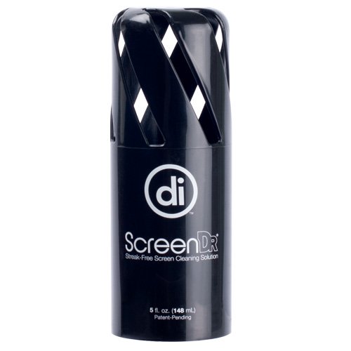 Studio photo of the black vented cap of the ScreenDr 5 fl. oz. complete screen cleaning system.