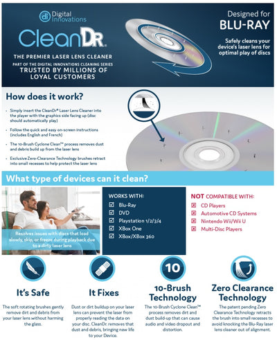 CleanDr for Blu-ray Laser Lens Cleaner
