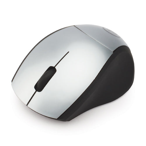 Angled studio photo of the EasyGlide Wireless 3-Button Travel Mouse