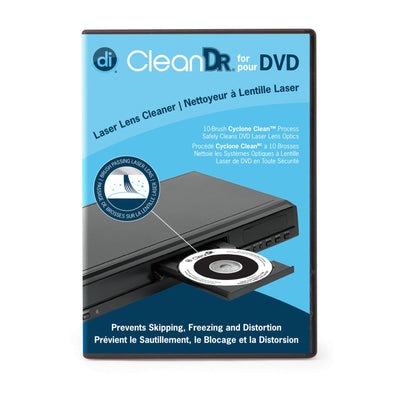 Photo showing the CleanDr for DVD packaging front.