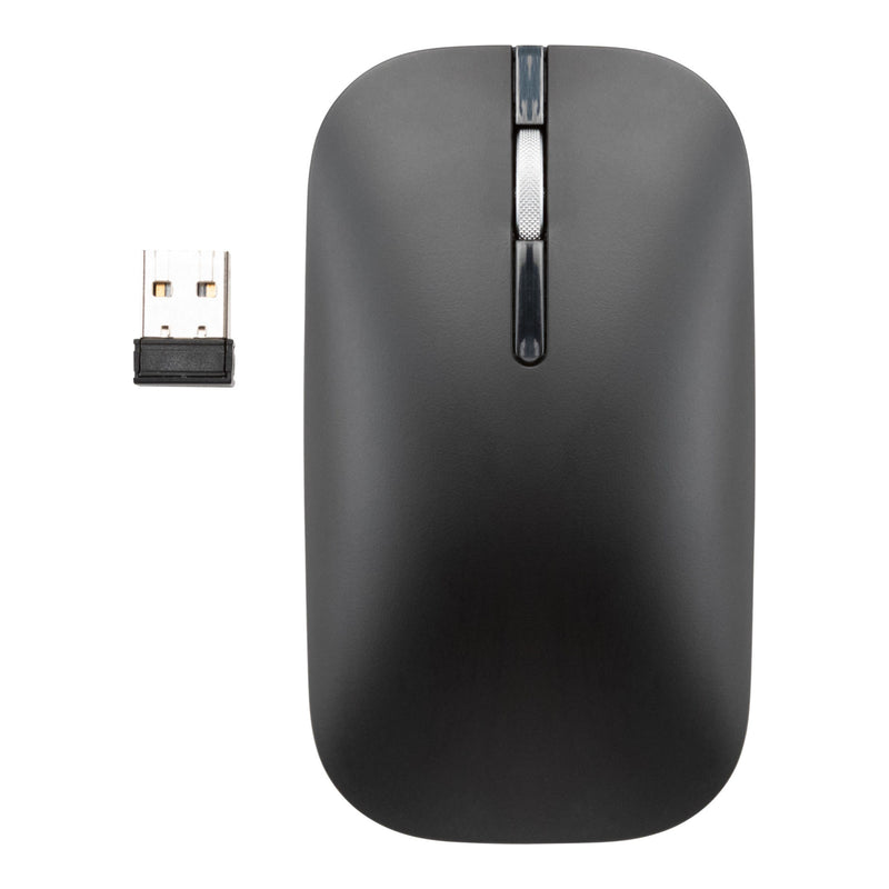 Overhead photo of the LoPro Low Profile Wireless Mouse and USB connector